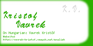 kristof vavrek business card