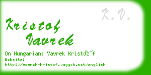 kristof vavrek business card